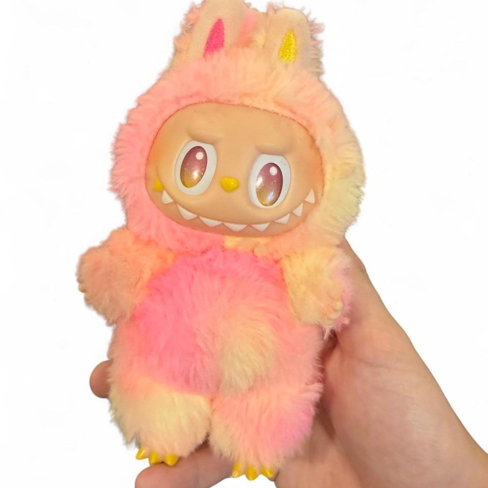 Pop Mart Labubu The Monsters Fall in Wild Plush Pendant Pink Yellow Gradient